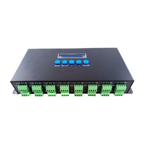 16 channels Artnet to SPI pixel light controller LCD screen web server setting led controller ws2812b rgb