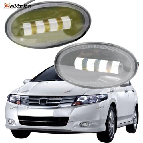 2x Cut-Line Lens Full LED Fog Lights White / Yellow Color Foglamp for Honda City Classic '08 '09 '10 '11/City AU-spec 2009-2012