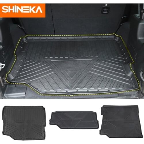 SHINEKA Car Rear Trunk Mat Cargo Full Cushion TPE Pad Accessories For Jeep Wrangler JL 2018+ For Jeep Sahara For Jeep Rubicon