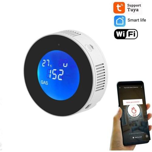 Tuya WiFi Gas Alarm Gas Leak Detector Detection Alarm Remote Push Alarm Information For Home Fire Protection Alarm Work With APP