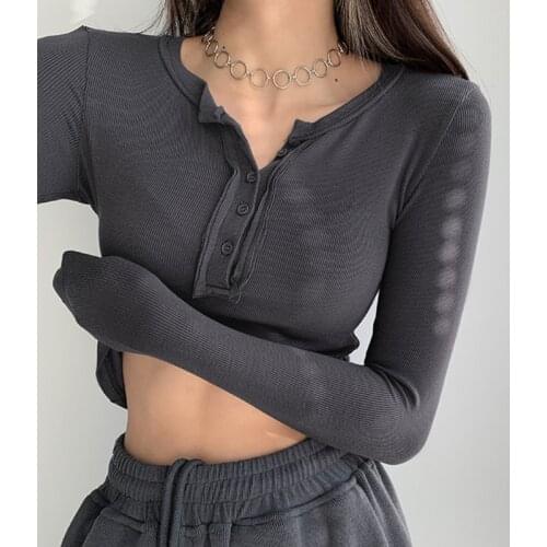 Женские однотонные футболки EFKGH China At AliExpress