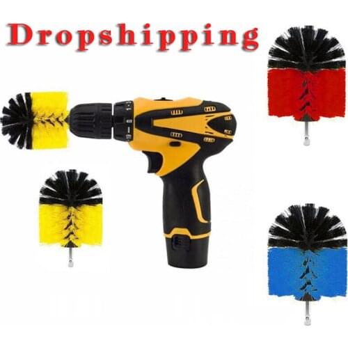 2/3.5/4/5'' Electric Scrubber Brush Drill Brush Kit Plastic Round Cleaning Brush Tool for Carpet Glass Car Tires Nylon Brushes
