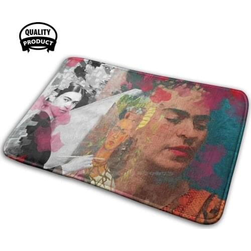 Frida K - Cubic Digital Paint By Iona Art Digital 3D Soft Non-Slip Mat Rug Carpet Cushion Artistic Portrait Painter Pop Popart