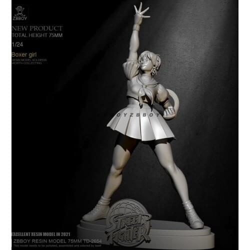H75mm 1/24 Resin model kits figure beauty colorless and self-assembled TD-2654