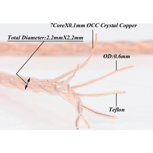 Hifi audio 6N OCC Copper upgrade headphone wire Audio DIY earphone wire audio video extend cable