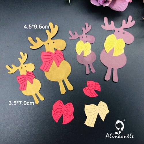 Alinacutle Metal Cutting Die Cut Christmas Moose Reindeer New Year Scrapbooking Paper Craft Handmade Card Punch Art Cutter