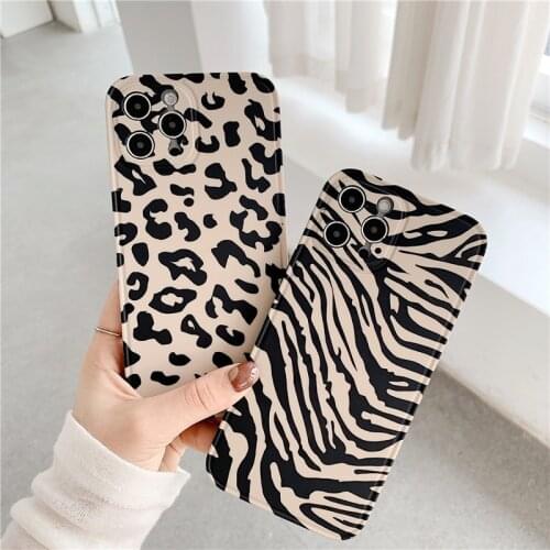 Fashion Beige Leopard Print Phone Case For iphone 12 mini 11 Pro Max 7 8 plus X XR XS Max SE 2020 Cover Cartoon Soft Cases Coque
