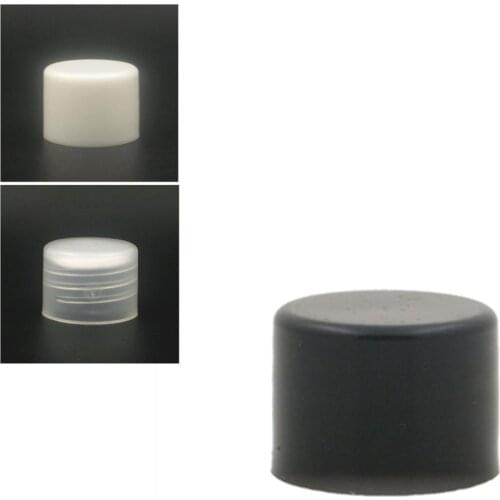 18-410 transparent/white/black lined smooth pp cap X 10