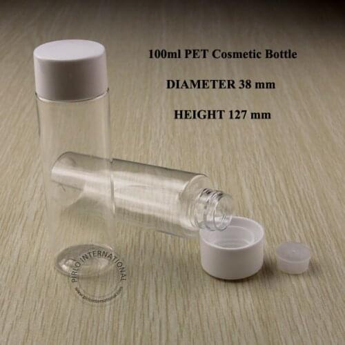 50pcs x 100ml Transparent Plastic Cylindrical Bottle With Clear Insert 100cc Makeup Bottles For Women Free Shipping