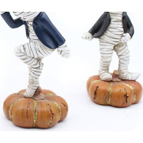 Dancing Doll Mummy Statue Ornaments Mantel Pumpkin Collectible Figurines Bookshelf Festival Halloween Party Table Decor Gift