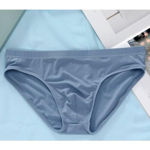 Ice Silk Sexy Underwear Men Briefs Breathable Ultra-thin Panties Men Bikini Solid Lightweight Low Waist Soft Underpants