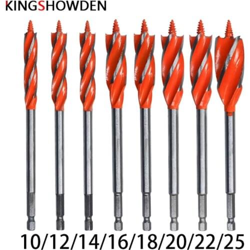 10-25mm 4 Blades Woodworking Drill Bit Twist Wood Auger Bit Trepanning Power Tool Accessory