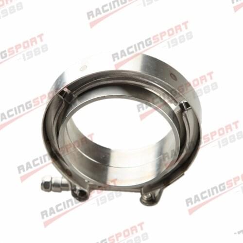 2.25" V-Band Vband Clamp CNC Stainless Steel Flange Flanges Kit Turbo Downpipes