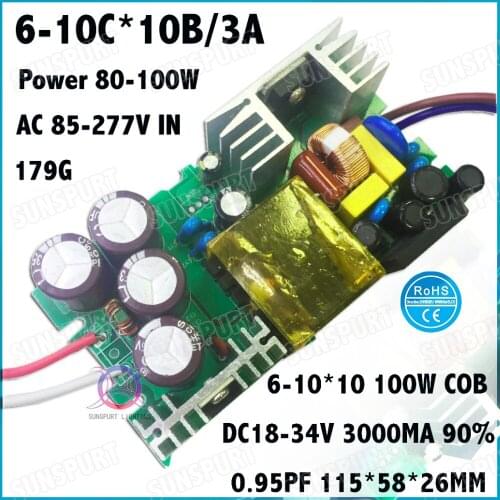2 Pcs By TUV-EMC LVD 100W AC85-277V LED Driver 6-10Cx10B 3000mA DC18-34V Constant Current LED Power For Floodlight Free Shipping
