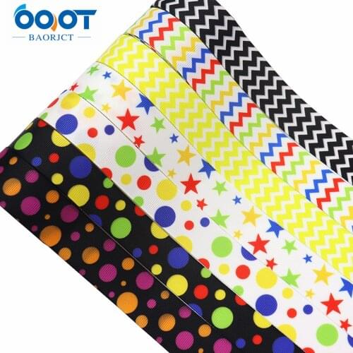 22MM 10Yards M-21610-822 Geometry Series Thermal Transfer Printed Grosgrain Ribbons,Bow Cap DIY Party Gift Packaging Materials