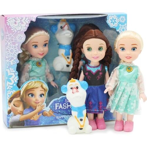 3pcs Frozen Princess Anna Elsa Dolls For Girls Toys Frozen 2 Princess Anna Elsa Dolls 16cm Small Baby Dolls Christmas Gift