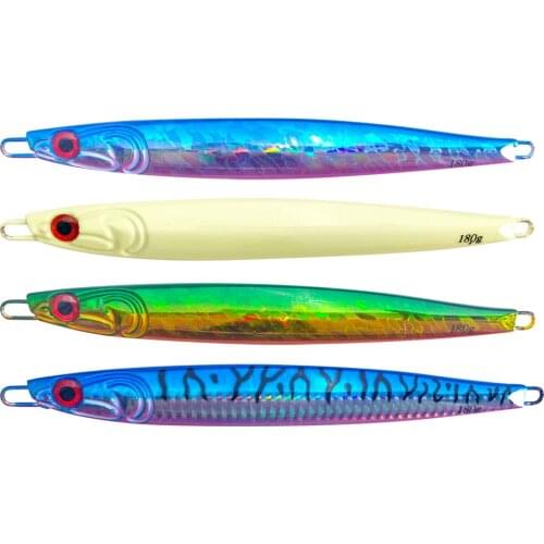 4PCS Deep Sea Glow Fast Sinking Jig Fishing Jigging Lure Jigbait Spoon Baits 150/180g
