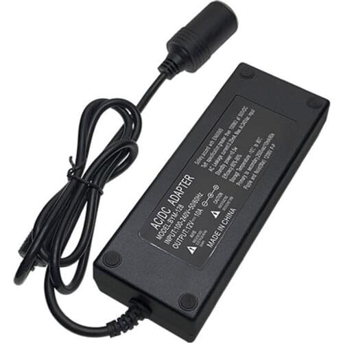 AC Adapter DC 100-240V to 12V 10A Power Adapter Car Cigarette Lighter Converter Inverter 220V 12V Lighter With EU Or US Plug