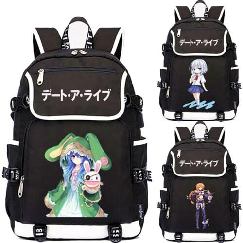 Anime DATE·A·LIVE USB Charging Backpack Bag Schoolbag Book Student USB Charge travel Bag Mochila