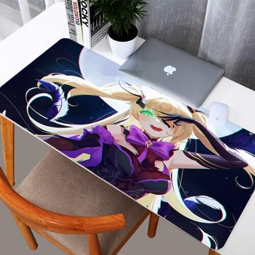 Genshin Impact Custom Anime Keyboard Mat Large Size Mouse Pad Game Desk Pad Mousepad Lovely Anti-slip Home Carpet MousePad