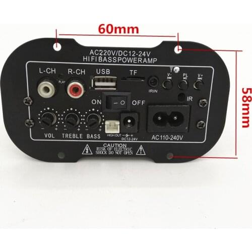 Car Audio Bluetooth Amplifier Board 60W 12V 24V 220V Auto Home Theater Speaker Amplifiers Board Push 5inch Loud Speakers
