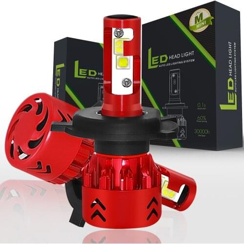 MINI7 Car Headlight LED Lampada H4 H7 H1 9004 9005 Light Bulb 60W 9600LM Cold white color temperature 6000K Fog Light Bulbs