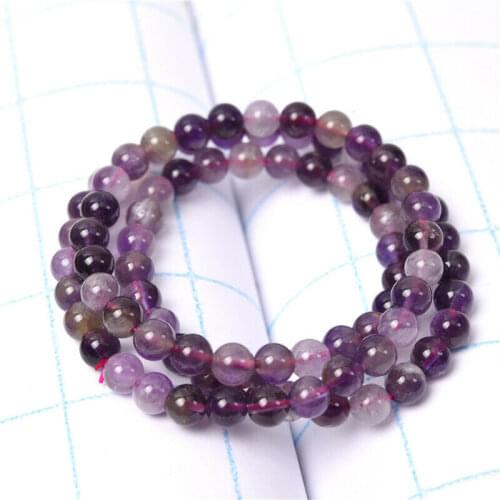 Natural Cacoxenite Auralite 23 Purple Rutilated Quartz 3 Laps Bracelet 6mm Clear Round Beads Bangle Women Men AAAAA