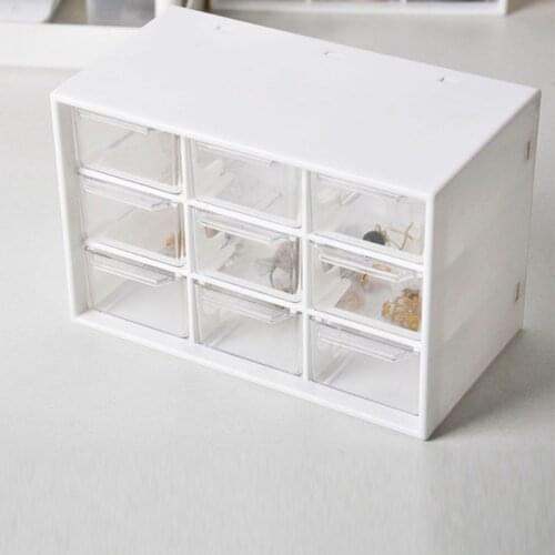 Household Storage Box Desktop Jewelry Storage Rack Dustproof 9grids Home Decoration Drawer Design Stationery 2021 New