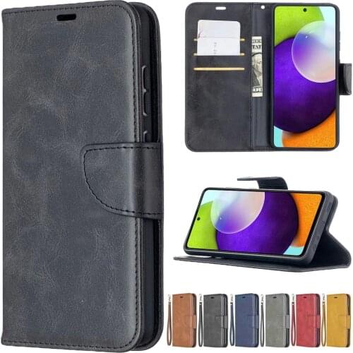 Sheepskin Flip PU Leather Case For Samsung Galaxy A02S A12 A32 A42 A52 A72 A01 A10 A11 A20 A21 A31 A40 A41 A50 A51 A70 A71 Cover