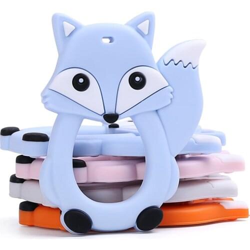 Baby Teether Silicone Fox Teether For Teeth 1PC Teething Toy Chewing Necklace Pendant Newborn Accessories Silicone Baby Things