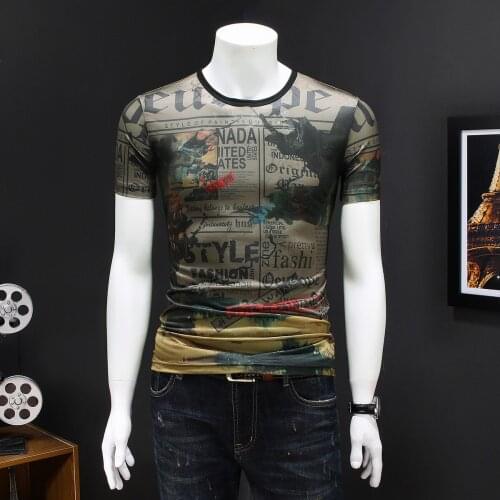 Hombre Fashion Homme Camiseta Hombre Manga Corta Short Tee Personality Print Tshirt Man Club Party Summer Streetwear T-shirt