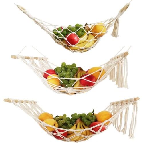 Vegetable Fruit Hammock Under Cabinet Hanging Fruit Basket Hanging Storage Mesh Bag Hanging Holder Home Kitchen Accessories
