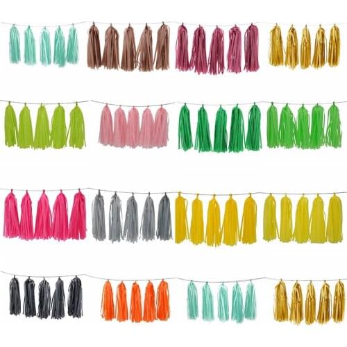 Mixed DIY rose gold Tissue Paper Tassel Garland for Wedding Kids boy girl Birthday Party Decorations Baby Shower Favors Supplies