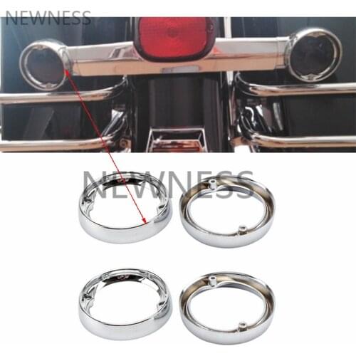 Chrome Deep Dish Flat Turn Signal Light Bezels Ring Trim For Harley Touring Street Glide FLH/T FLHX Road King Road Glide 1986-up