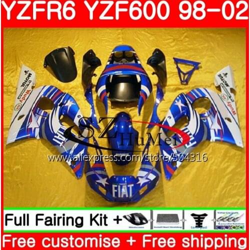 Body For YAMAHA Light blue YZF600 YZF-R600 YZFR6 98 99 00 01 02 66SH22 YZF 600 YZF-R6 YZF R6 k 1998 1999 2000 2001 2002 Fairing