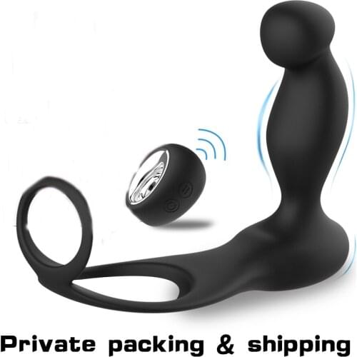 Prostate Massager Vibrator Anal Plug Penis Pump Ring Testicular Ring Wireless Remote Control Silicone Sex Toy For Men Couple