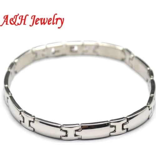 High Quality 6.5mm Wide 316L Stainless Steel Fashion Men Bracelets H Shape Section 8.5'' Fashion Jewelry
