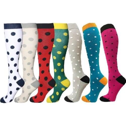 Cross-border supply jacquard sports muscle socks professional leg protection running elastic sports compression socks