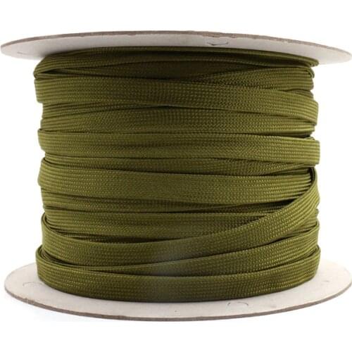 Soft cotton Nylon Sleeve Wire Cable Protecting Nylon Braided High Density wire protection army green