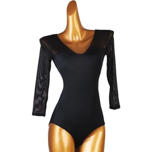New Latin Dance Clothes Women Adult/Kids Practice Tops Rumba Tango Ballroom Dance Bodysuit Color Size Can Be Customized DQL5225