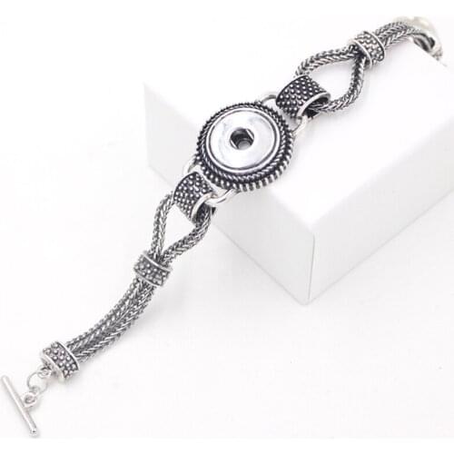 New Arrival T-Bar Toggle Clasp Snap Bracelet DIY Bangle liobonar snap buttons Charms Jewelry Bracelet for Women Bijoux pulsera