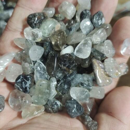 Natural Black crystal Energy Reiki Crystal Crushed Stone Fish Tank Aquarium Garden Healing Energy Stone Decoration