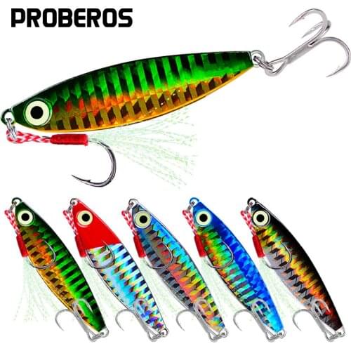 PROBEROS 1PC Fishing Jigging Lure Spoon Spinnerbait 7g-10g-15g-20g Metal Bait Bass Jig Lead Fish Artificial Bait Fishing Tackle
