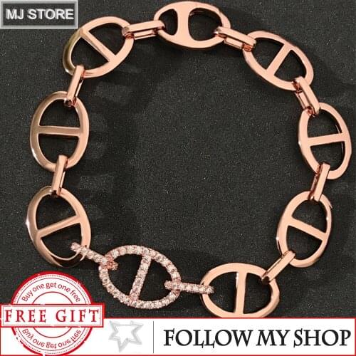 S925 Silver Charm Original Copy 1:1 Sailor Ring Piece Bangles Rose Gold Color For Women Luxury Brand Monaco Jewelry Lovers Gift
