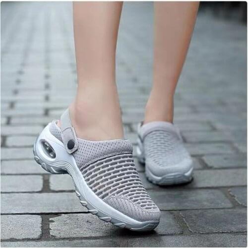 2021 New Women Shoes Casual Increase Cushion Sandals Non-slip Platform Sandal For Women Breathable Mesh Outdoor Walking Slippers