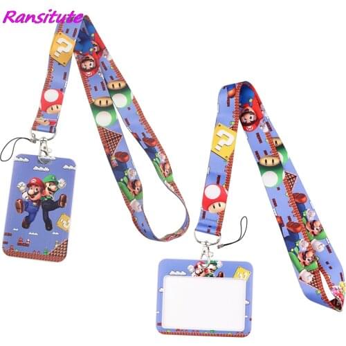 Ransitute R1492 Game Character Cartoon Lanyard Card Holder Student Hanging Neck Phone Lanyard Badge Subway Access Card Holder
