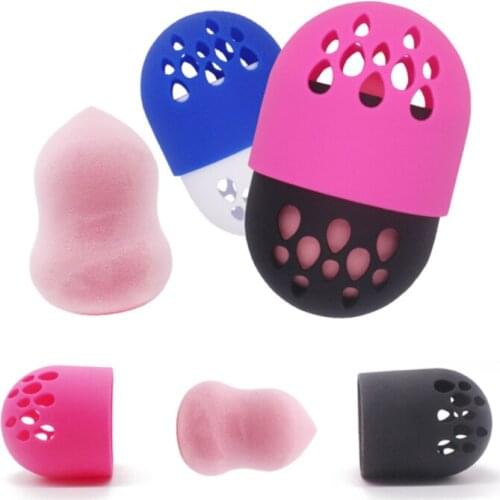 Silicone Beauty Sponge Storage Box Sponge Egg Stand Powder Puff Drying Holder Mildew Proof Cosmetic Puff Case Makeup Accessories
