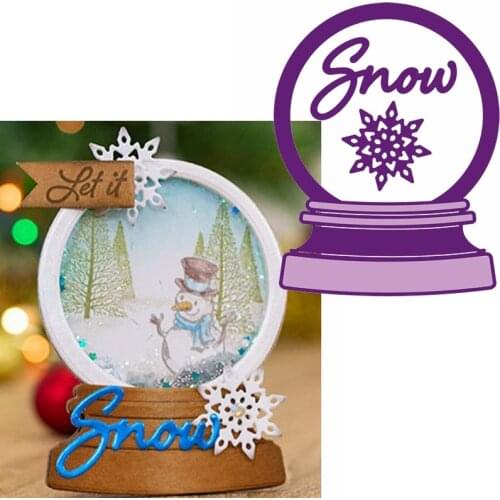 Snow In Crystal Ball Metal Cutting Die Snowflake In Ball Die Cuts For Card Making scarpbook DIY New 2019 Embossed Crafts Cards