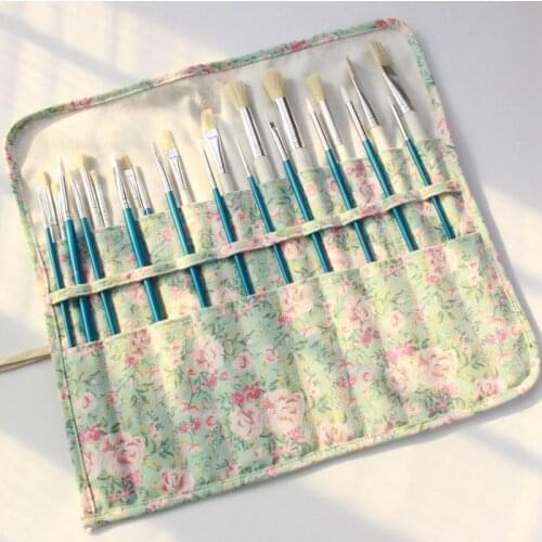Paint Brushes Pencil Bag Roll Up Thick Canvas Wrap Pouch 20 Organizer Pouch Perfect Storage for Brush Make Up Cute Bags
