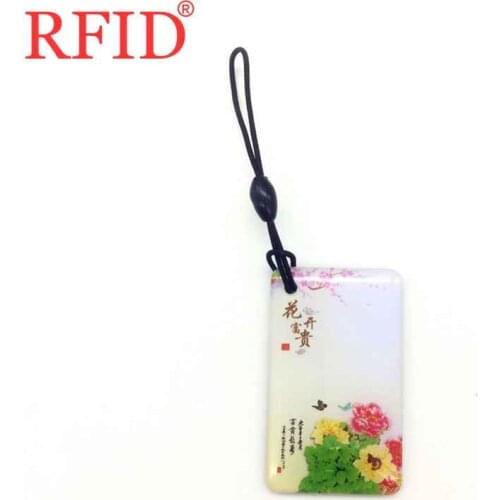 UID S50 1K 13.56Mhz Rewritable Changeable Keyfob RFID Waterproof Flower Design Keychain Token Tag Access Control Card 1pcs